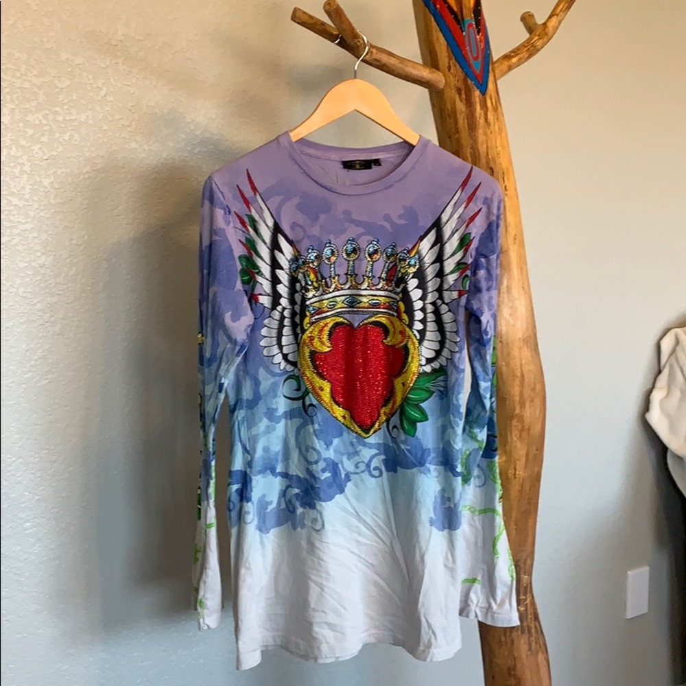 Christian Audigier Rhinestone Shirt